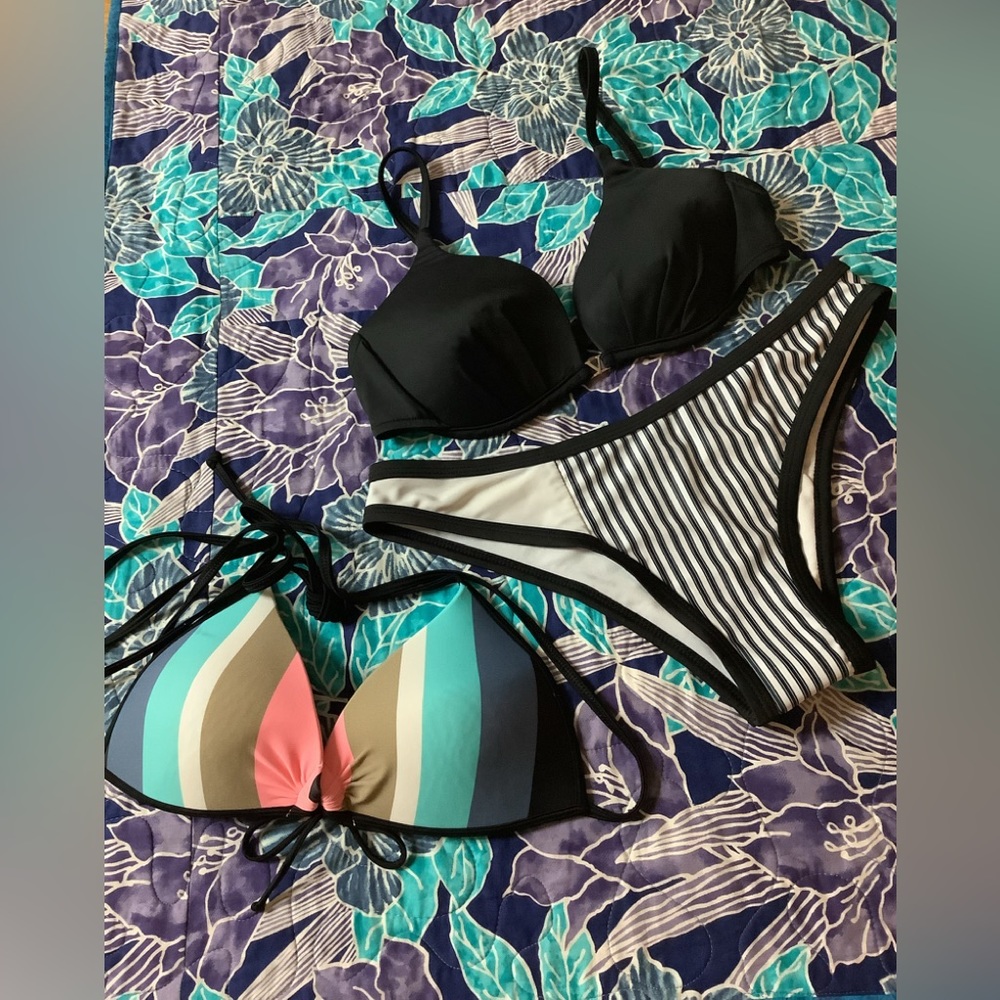 LIZAFUL bikini bottom Size 8 Venus Top C cup adj back body glove triangle